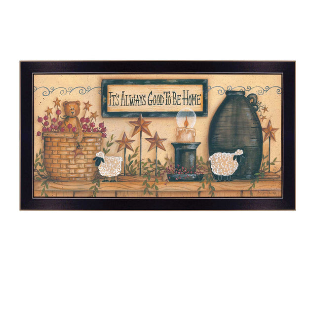 Hivvago Its Always Good to Be Home Framed Print Wall Art Black 3
