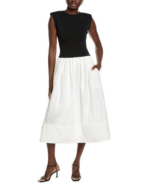 Endless Rose Mixed Media Midi Dress Black Small 2
