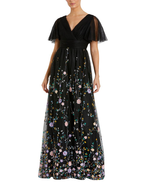 Mac Duggal Faux Wrap Midnight Gown Black US 2 2