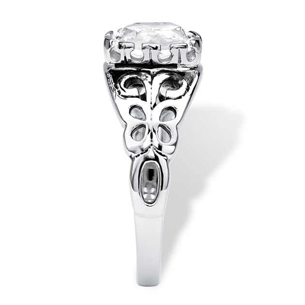 Palm Simulated Birthstone Sterling Silver Ring Multi US 5 3