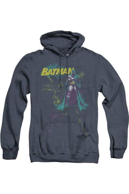 Gildan Batman Bat Spray Hoodie Blue Small 2
