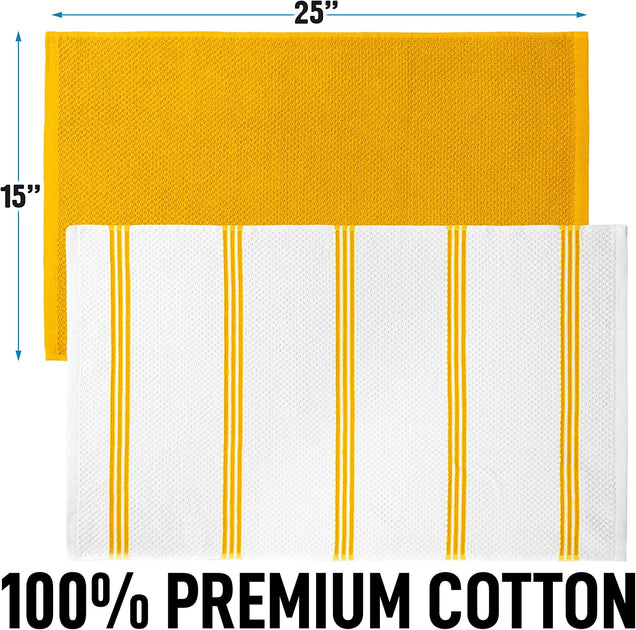 Zulay Kitchen Torchons de Cuisine Absorbants en Coton Lot de 3 15x25 4