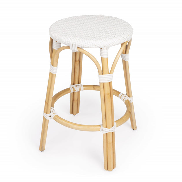 Hivvago 24in Backless Counter Height Bar Chair White Natural 3