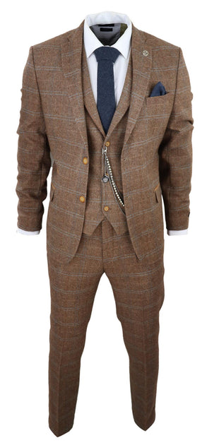 Oliver Tweed 3 Piece Wool Suit Brown US 40 Regular 3