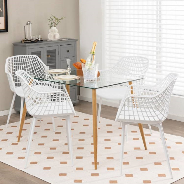 Hivvago Set of 4 Dining Chair White 3