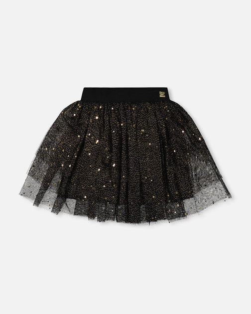 Deux par Deux Multi Layer Mesh Skirt Black 3T 2