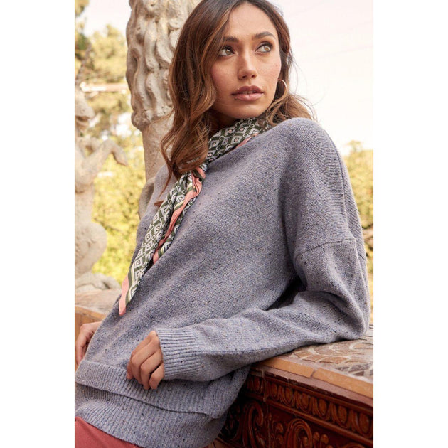 TRUEDAMES Multicolor Knit Sweater Grey Small 5