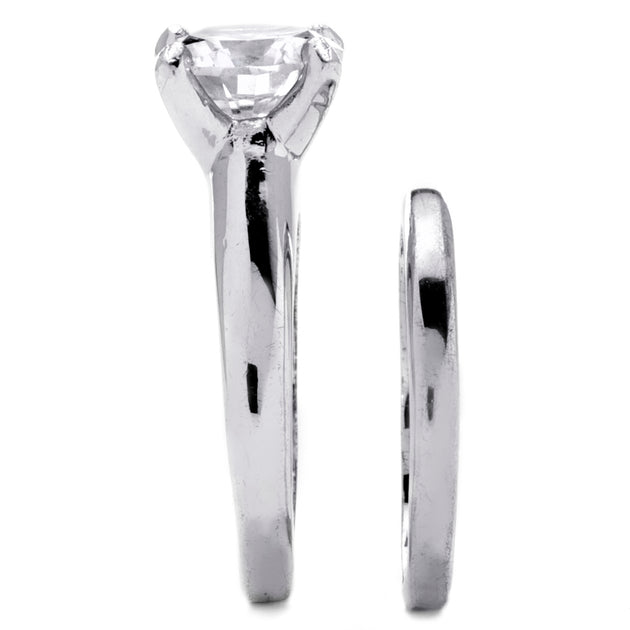Palm 3 TCW Cubic Zirconia Bridal Set Silver US 5 3