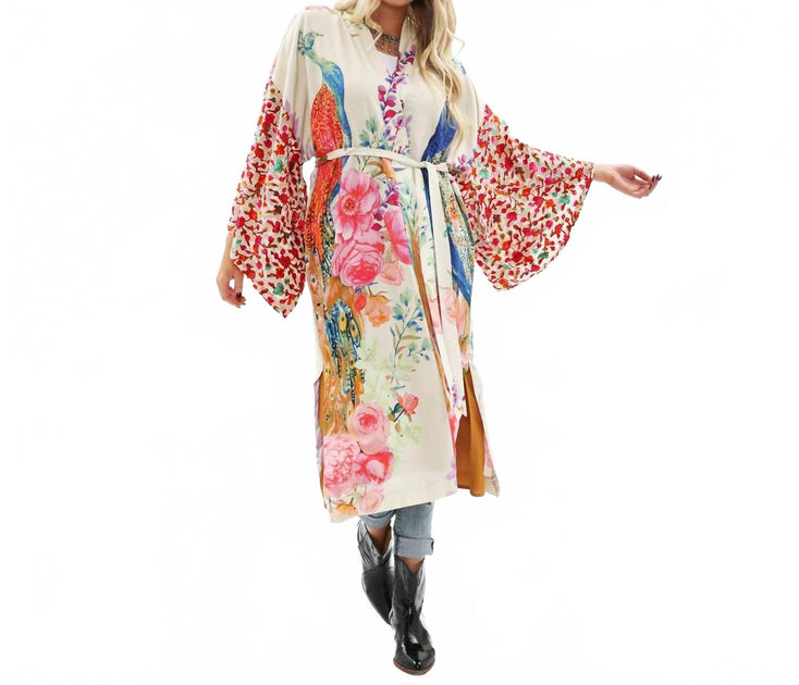 Aratta Peacock Fantasy Kimono Multi Medium 2