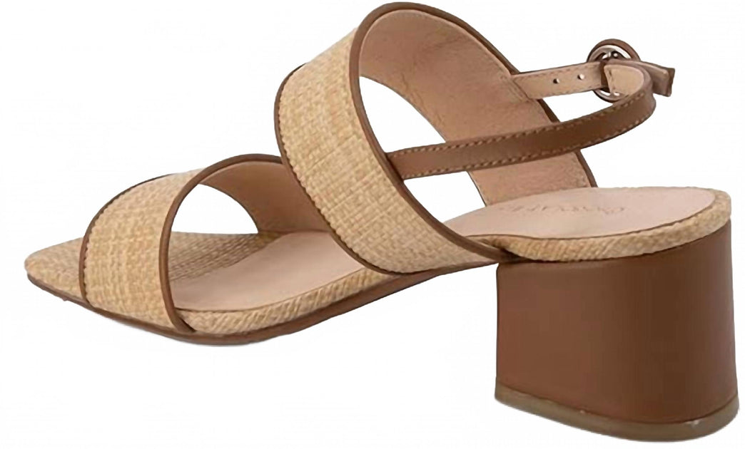 Chocolate Blu Darla Double Strap Block Heel Sandal Beige US 7.5 3