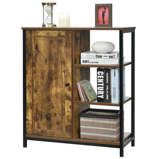 Hivvago Sideboard Cabinet Black Brown 2