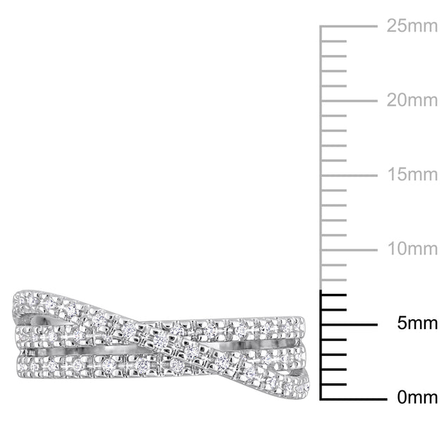 Mimi & Max Cubic Zirconia Crossover Ring Silver US 7 4