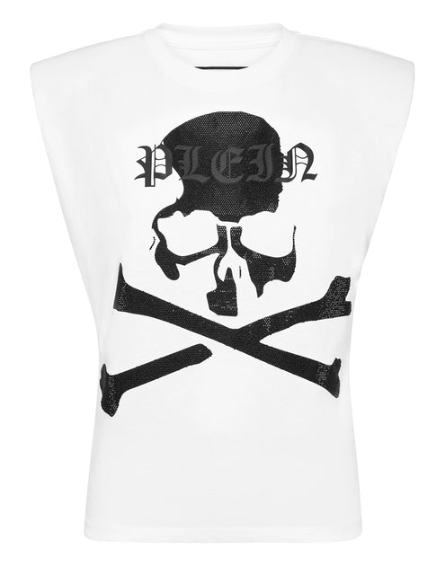 Philipp Plein Tank Top Strass Skull & Bones Black Large 3