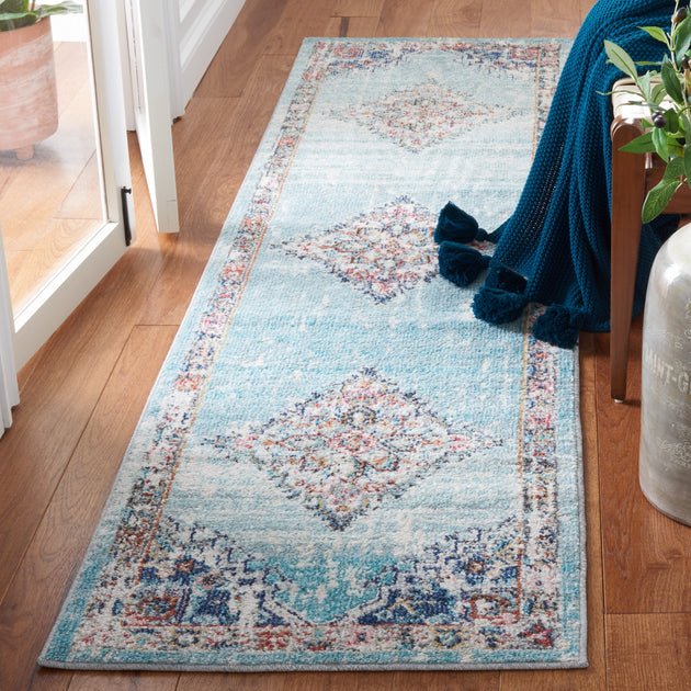 Safavieh Phoenix PHX247 Area Rug Light Blue/Navy 3