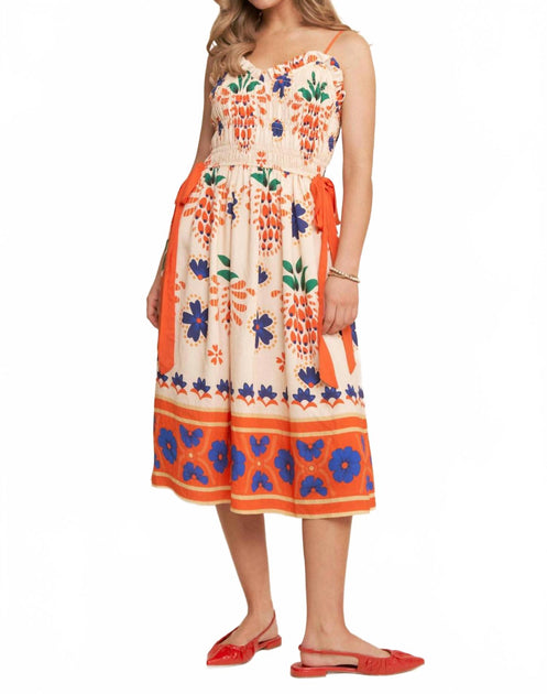 J.NNA La Brisa Smocked Midi Dress Multi Medium 2