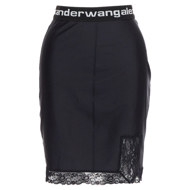 Alexander Wang T Lace Trim Mini Skirt Black/White EU 32 2