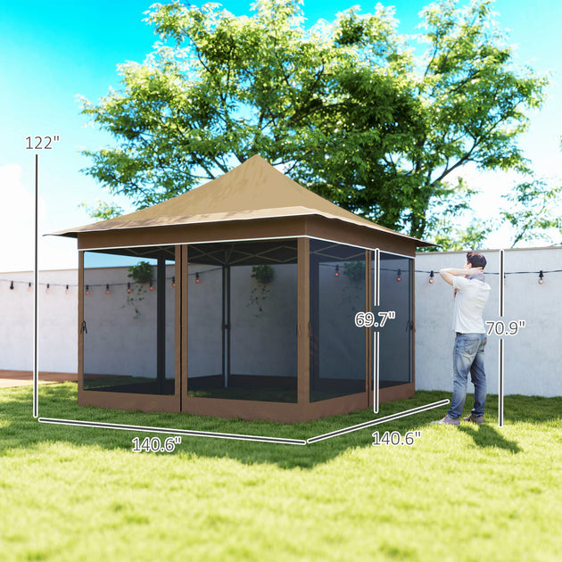 Hivvago 12x12 Pop Up Canopy Tent Beige 6