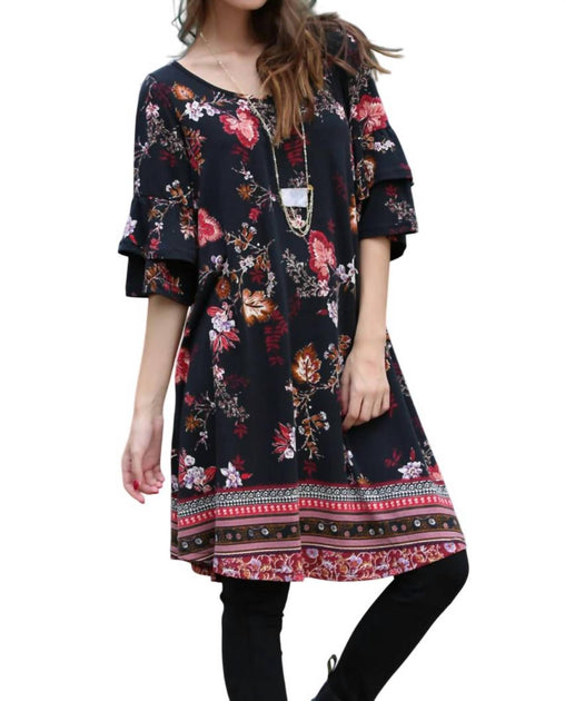 Angie Floral Ruffle Sleeve Dress Multi Medium 2