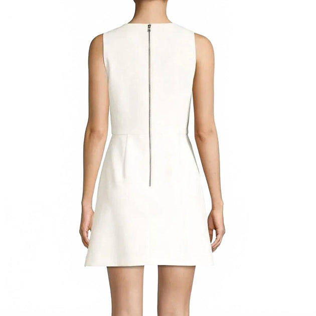 alice + olivia Julie Zip Mini Dress White US 6 4