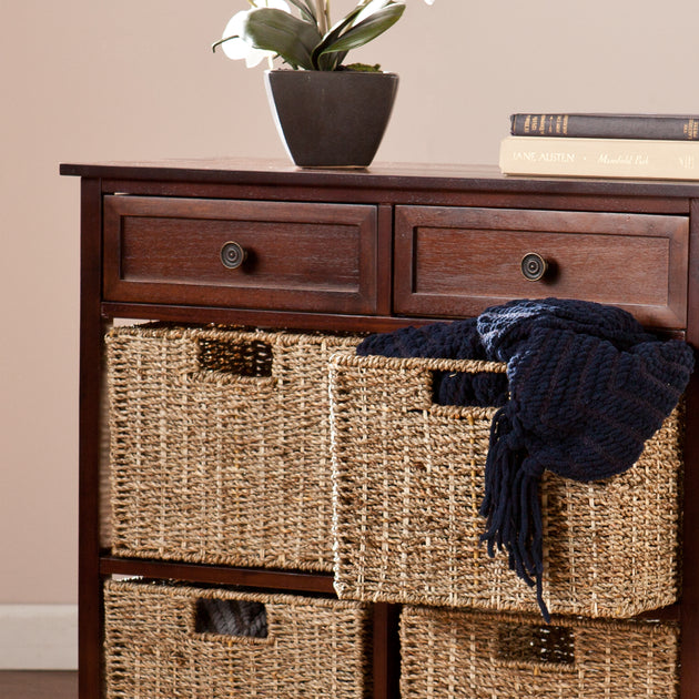 SEI Kenton 4 Basket Storage Chest Brown 4