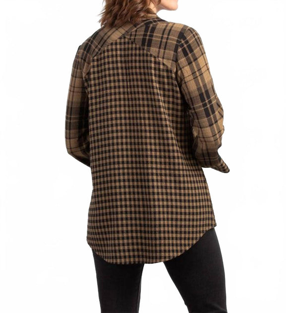 Habitat Shaped Shirt Plaid Brown Medium 3