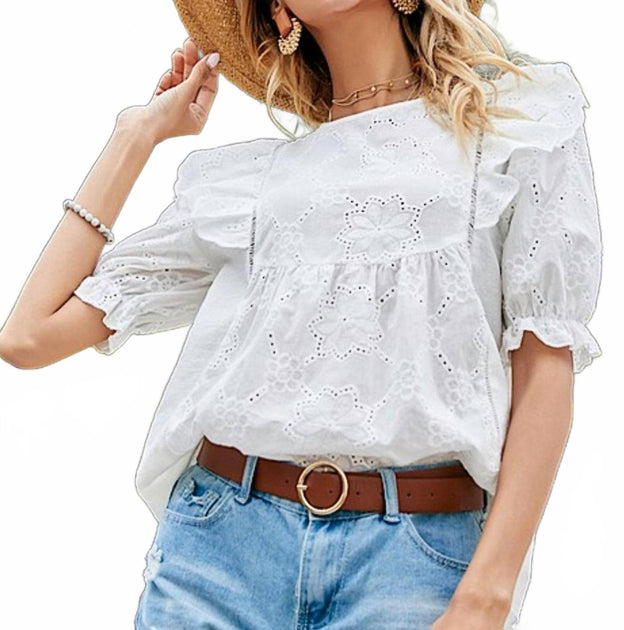 Licosa Leah Eyelet Blouse White Medium 3