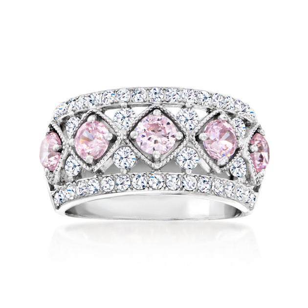 Ross-Simons Simulated Pink Sapphire Cubic Zirconia Ring Pink US 6 2