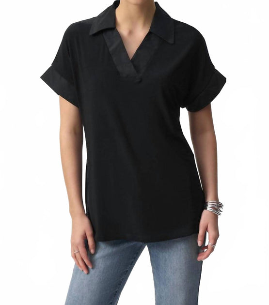 Joseph Ribkoff Silky Knit And Memory Boxy Top Black US 4 2