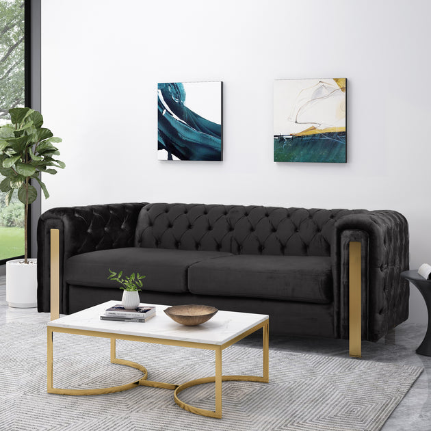 Streamdale Tuxedo Sofa Golden 3