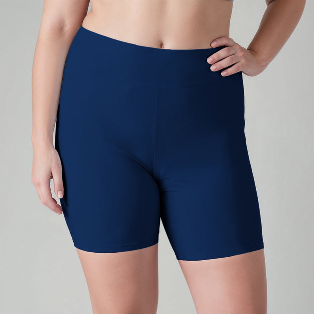 Calypsa Mid-Thigh Swim Shorts Black 3X 2