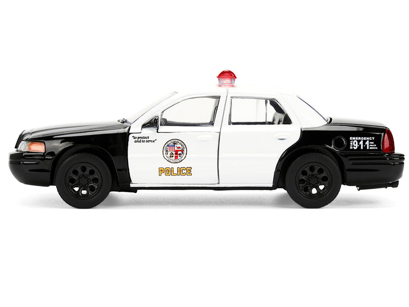 Jada Ford Crown Victoria LAPD Police Car Black White 1/32 4