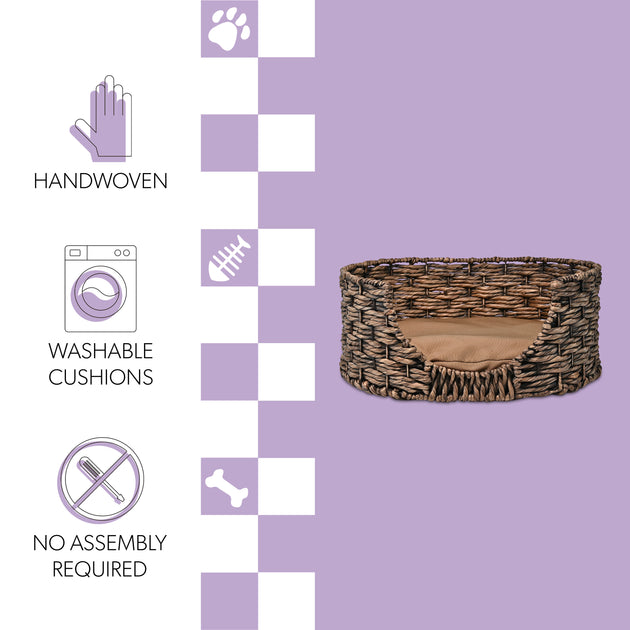 THE LICKER STORE Perri Oval Pet Bed White 3