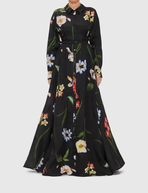 LEO LIN Josephine Maxi Dress Blue US 4 2