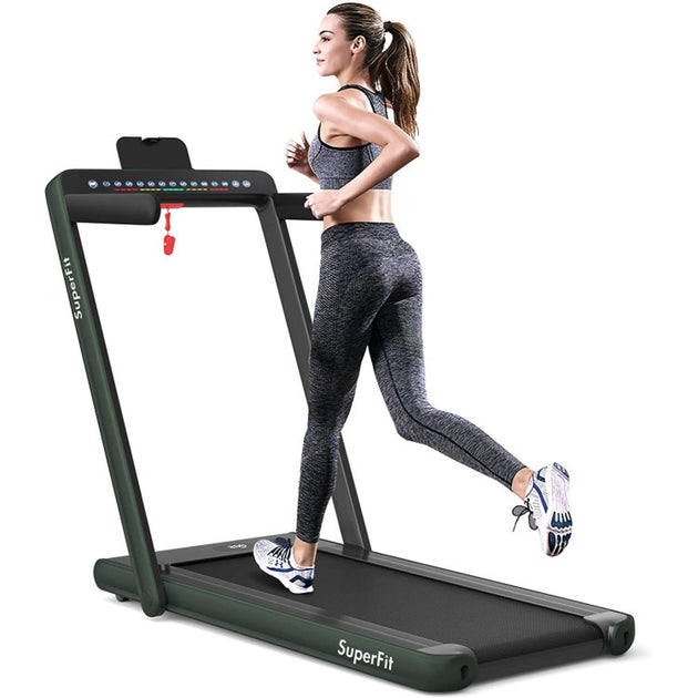 Tapis de course pliable électrique 2-en-1 Hivvago, Vert 4
