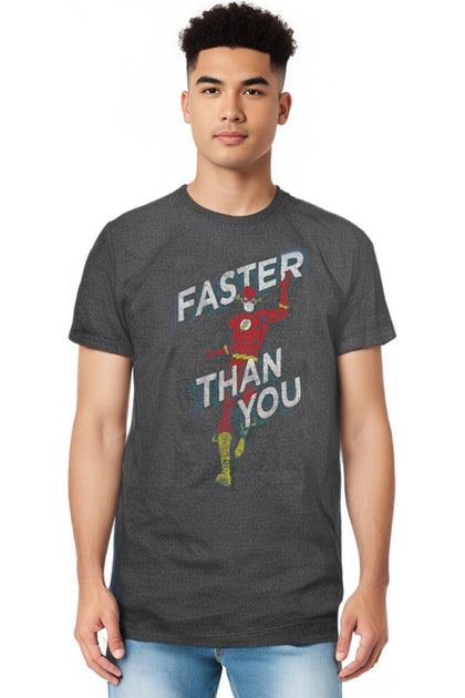 Gildan DC Comics Flash Faster Than You T-Shirt Grey Small 4