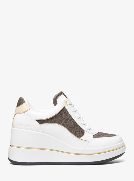 Michael Kors Emmy Wedge Trainer White US 8 3