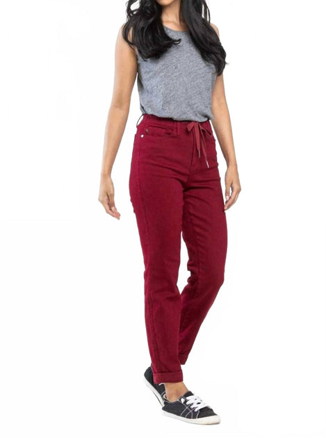 Judy Blue On A Roll Jogger Pants Red 26 3