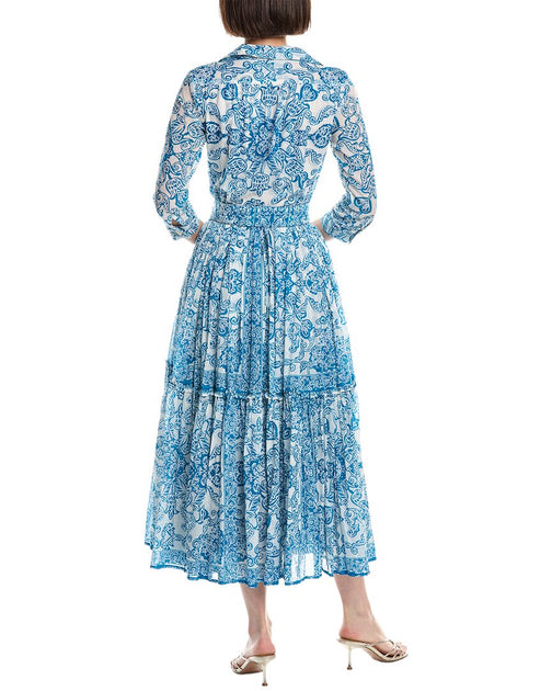 Samantha Sung Melanie Shirtdress Blue US 2 3