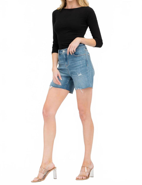 Judy Blue Just Chillin' Cutoff Shorts Blue Small 2