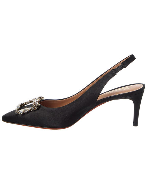 Santoni Satin Slingback Pump Black EU 38.5 3