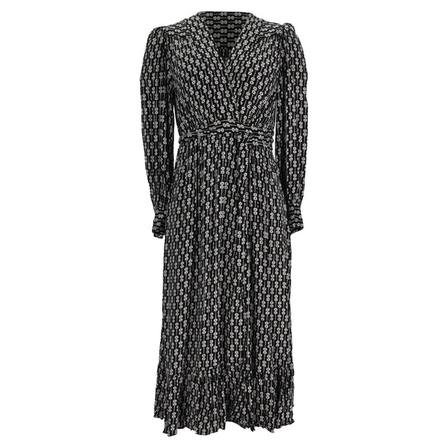 Sandro Sirene Floral-Print Twill Wrap Dress Black EU 40 2
