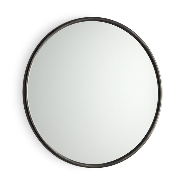 Hivvago Round Framed Accent Mirror Black 36in 4