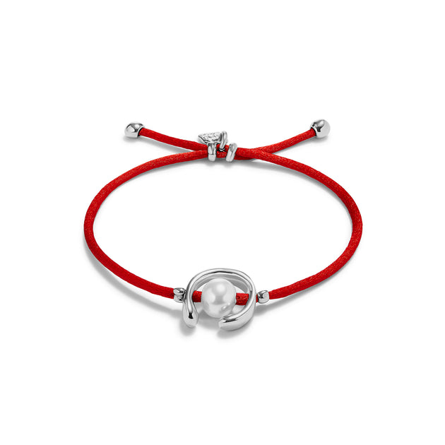 UNOde50 Red Thread Pearl Bracelet Red 3