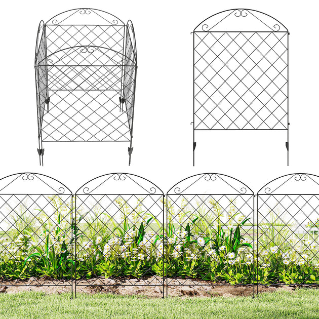 Hivvago Rostbeständiger Gartenzaun für Hof & Terrasse, 4er-Set 2