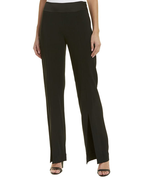 Simkhai Satin Combo Front Slit Pant Black US 0 2