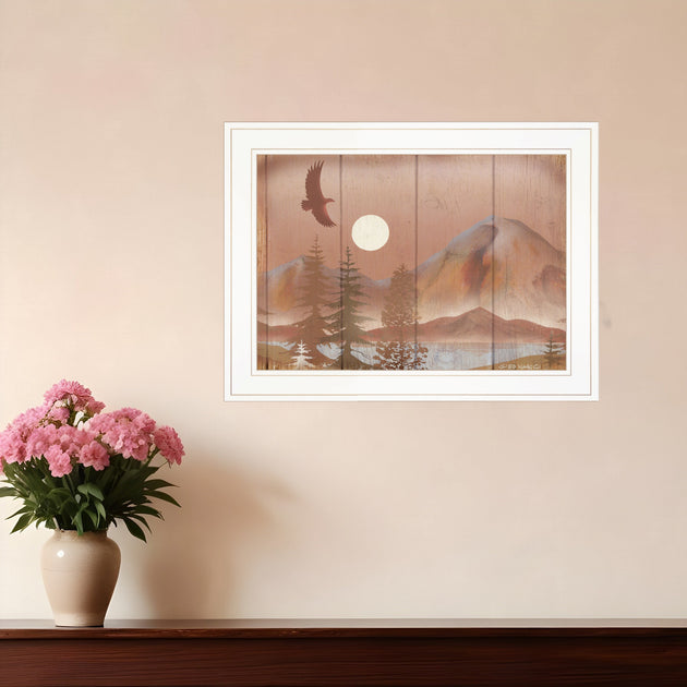 Hivvago Full Moon I 1 White Framed Print Wall Art 2