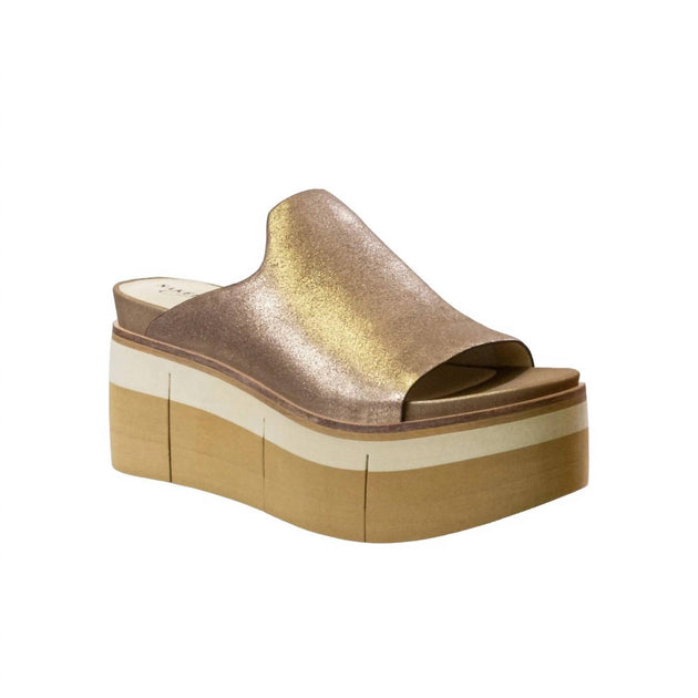 Naked Feet Flow Platform Sandal Gold US 10 4