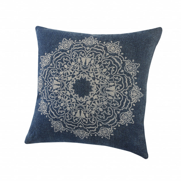 Hivvago Throw Pillow Blue And White 20x20 6
