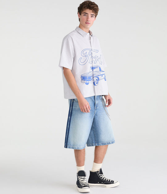 Aeropostale Super Baggy Denim Shorts Blue US 34 3