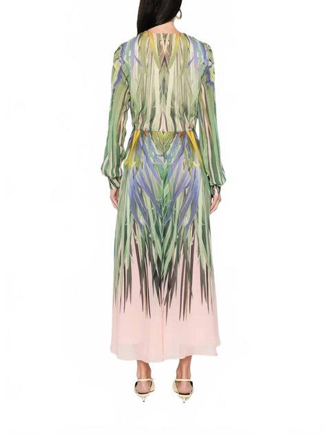 Elie Saab Printed Chiffon Midi Dress Multi EU 40 3